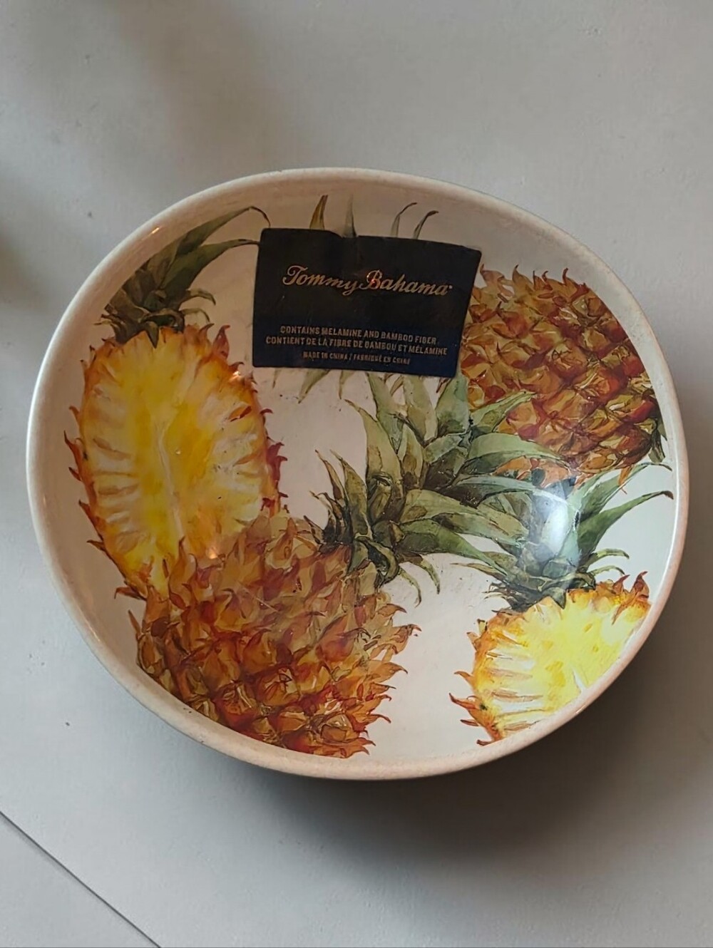 Tommy Bahama Melamine Salad Soup Bowls  8" Tropical Flowers Set Of 4 NEW
